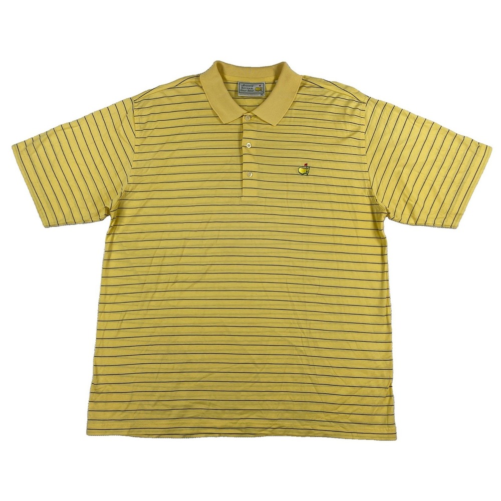 Augusta National Polo Golf Shop Masters Polo Shirt Men's Xl Yellow Blue Striped
